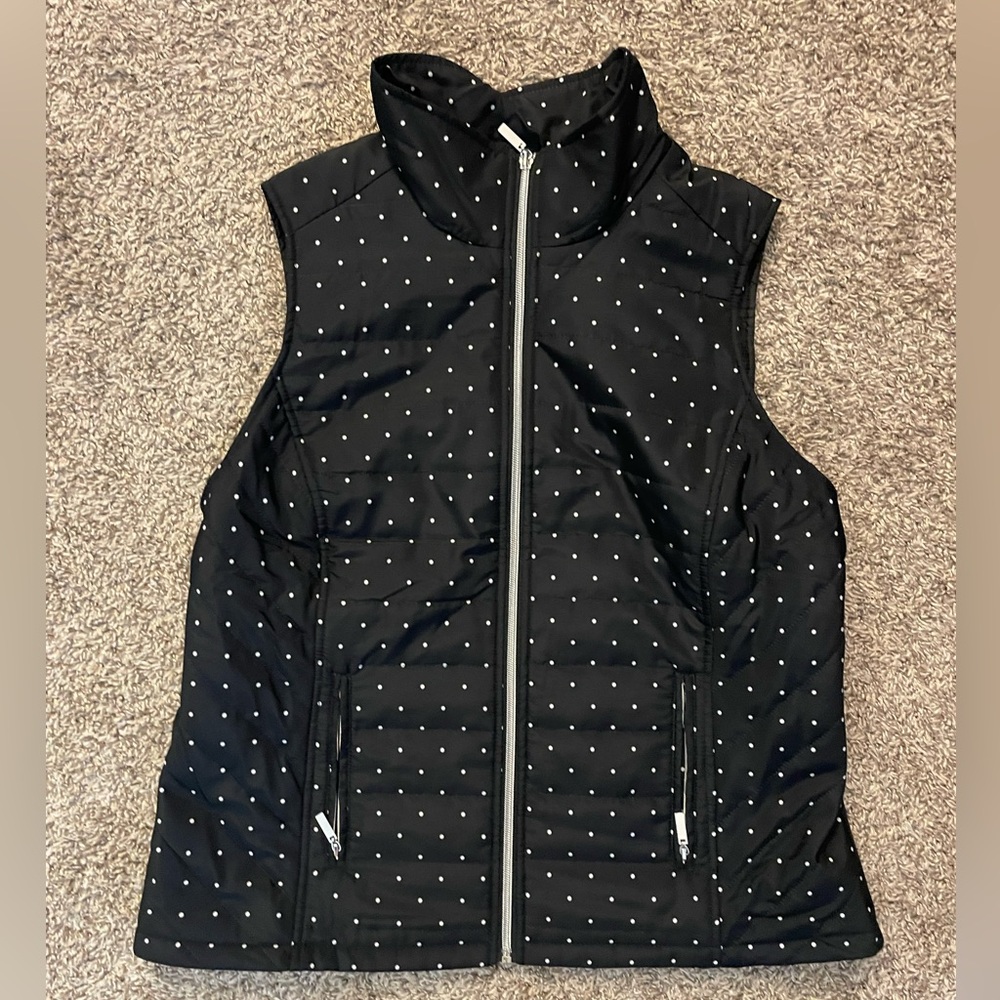 Christopher & Banks Polka Dot Puffer Vest